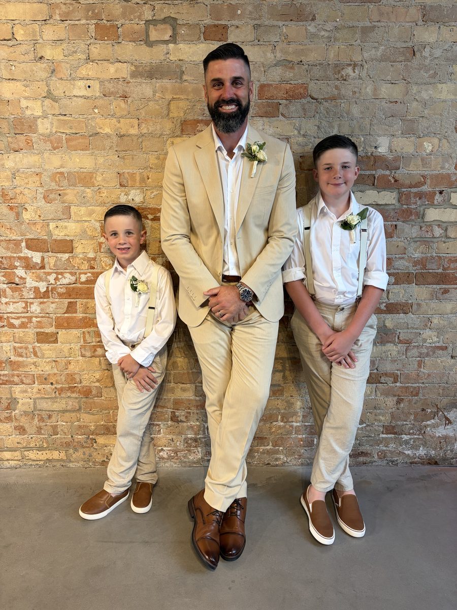 Matt Shoemaker with two of his sons